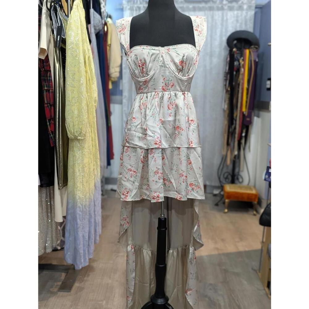 WeWoreWhat Corset High Low Maxi Dress
